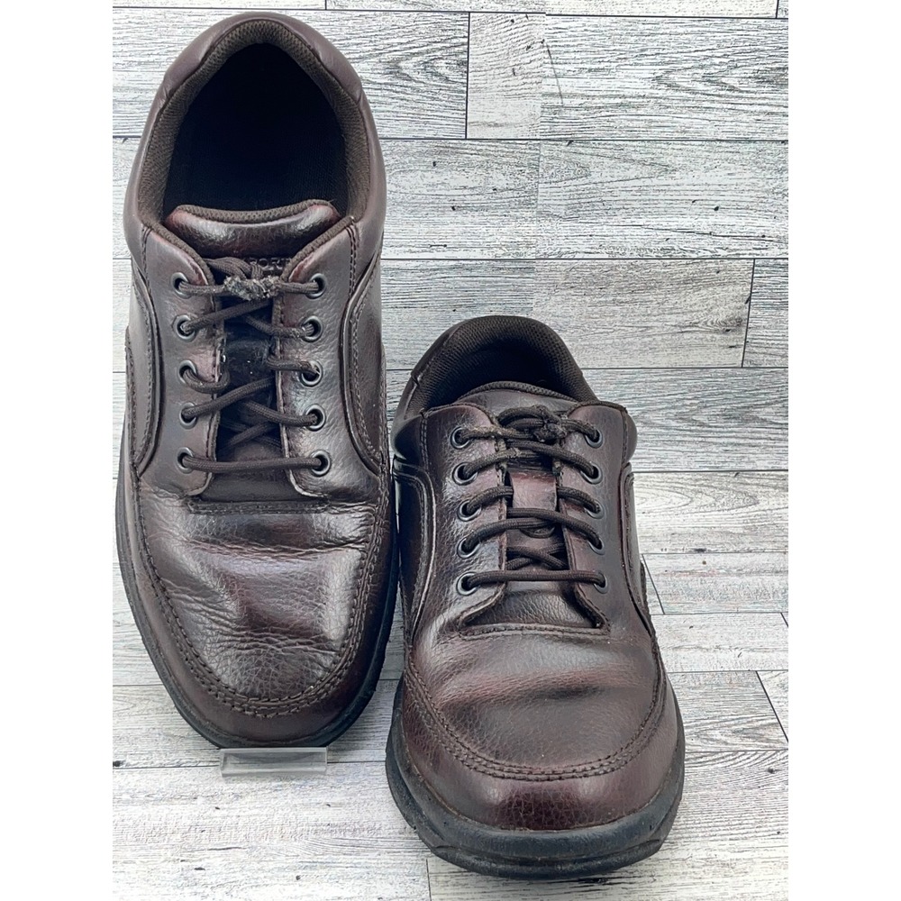 Rockport Men's Dark Brown Leather Lace Up Comfort Dress Shoes Size 10.5